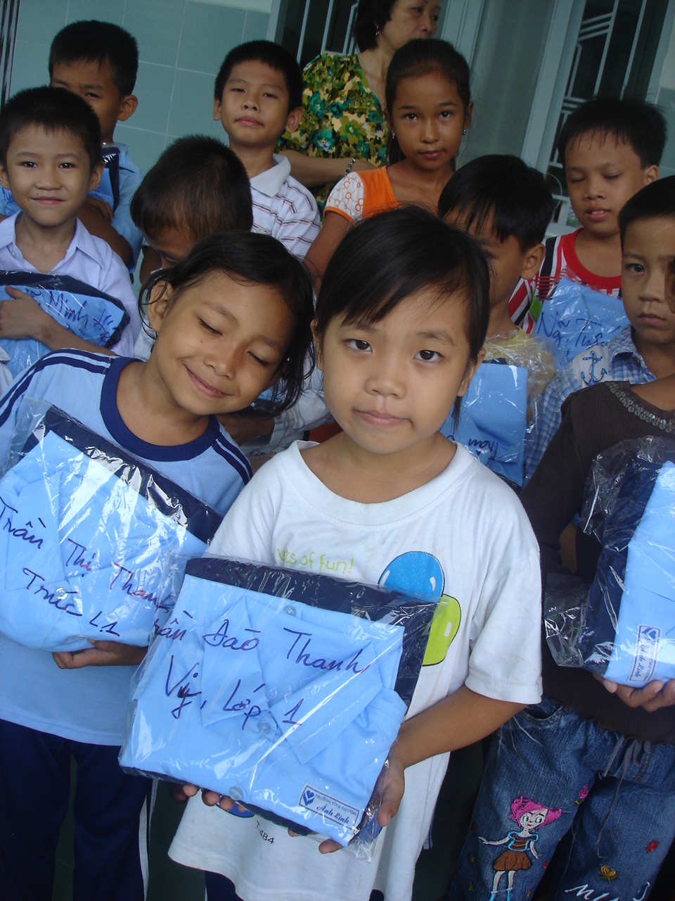 Young girl at Anh Linh School. First grade. Saigon HCMC Vietnam.