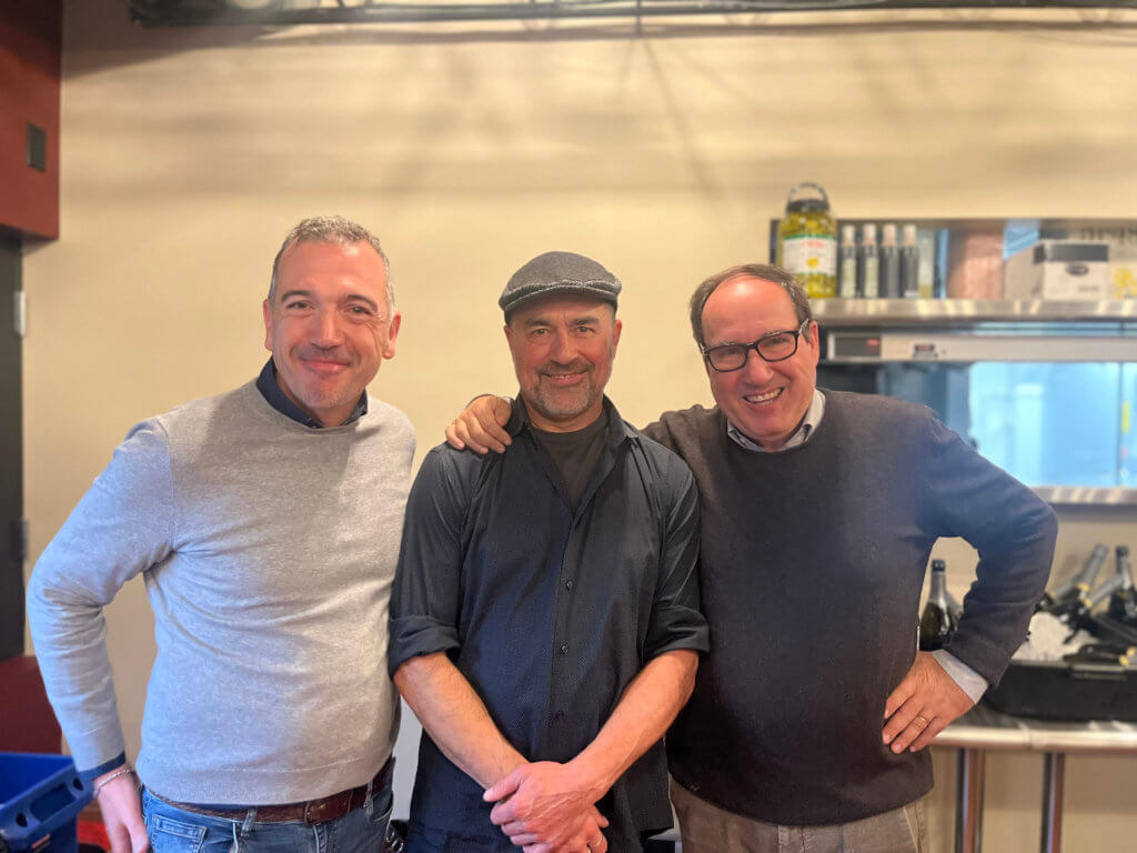 Alberto Ruggeri, of Le Colture, Filippo Antonelli, of Antonelli San Marco, and Joe Kotnik, of Rootstock Wine Company pose for a photo at the 2023 Bridges to Learning Wine Tasting. Nonprofit raising funds to support the education of poor children in Vietnam.
